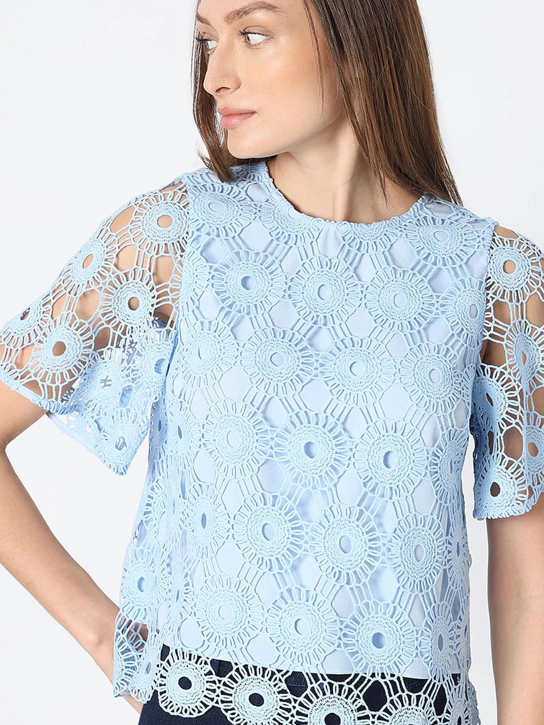 Light Blue Lace Top - Image 6