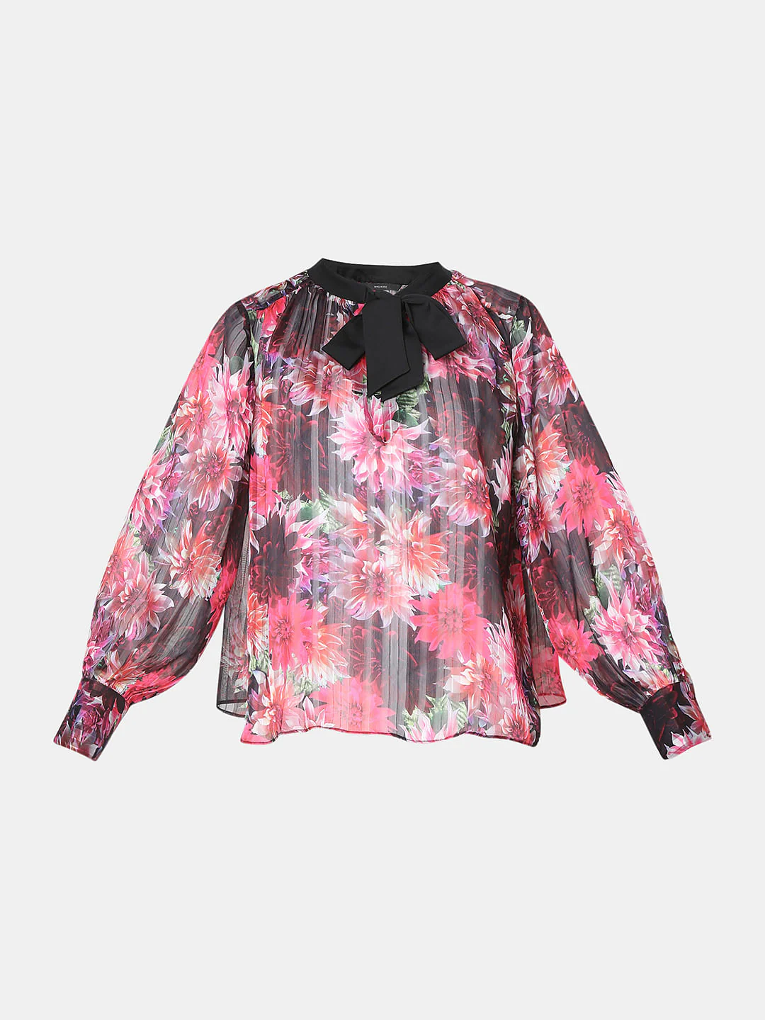 Pink Floral Pleated Top - Image 7