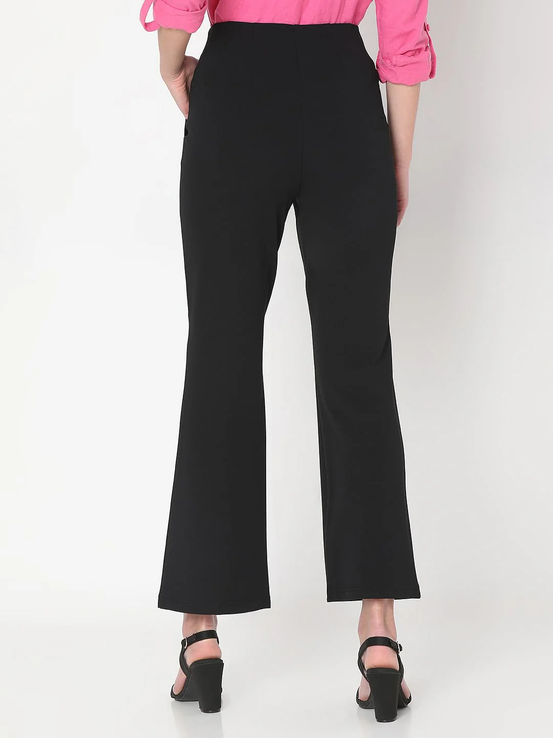 Black High Rise Flared Pants - Image 4