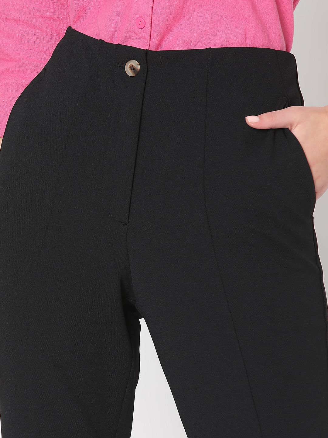 Black High Rise Flared Pants - Image 6