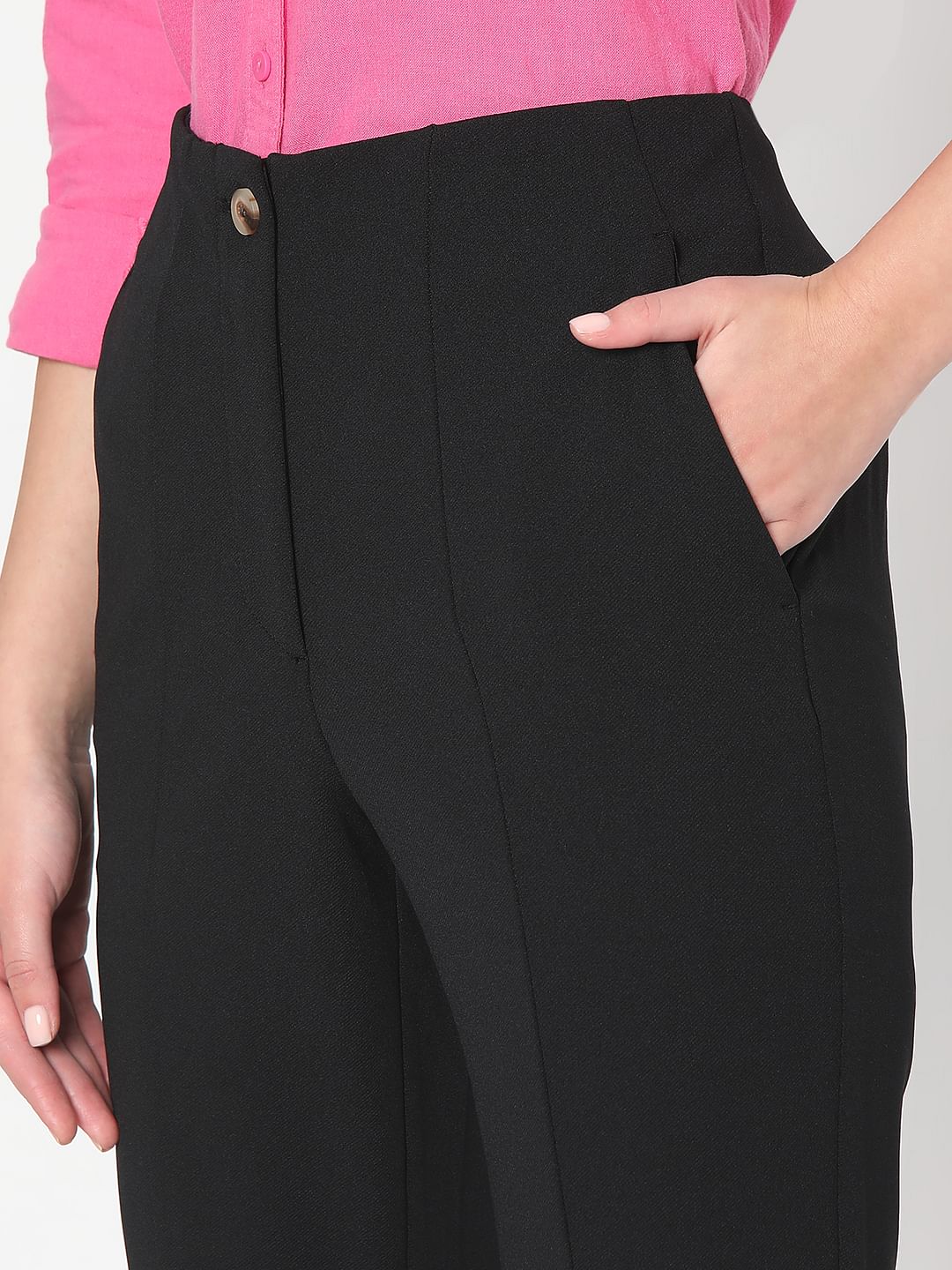 Black High Rise Flared Pants - Image 8