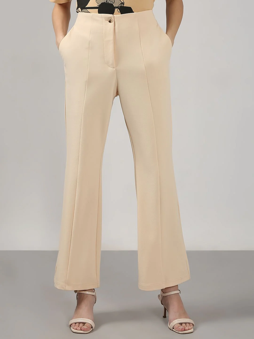 Beige Flared Pants - Image 2