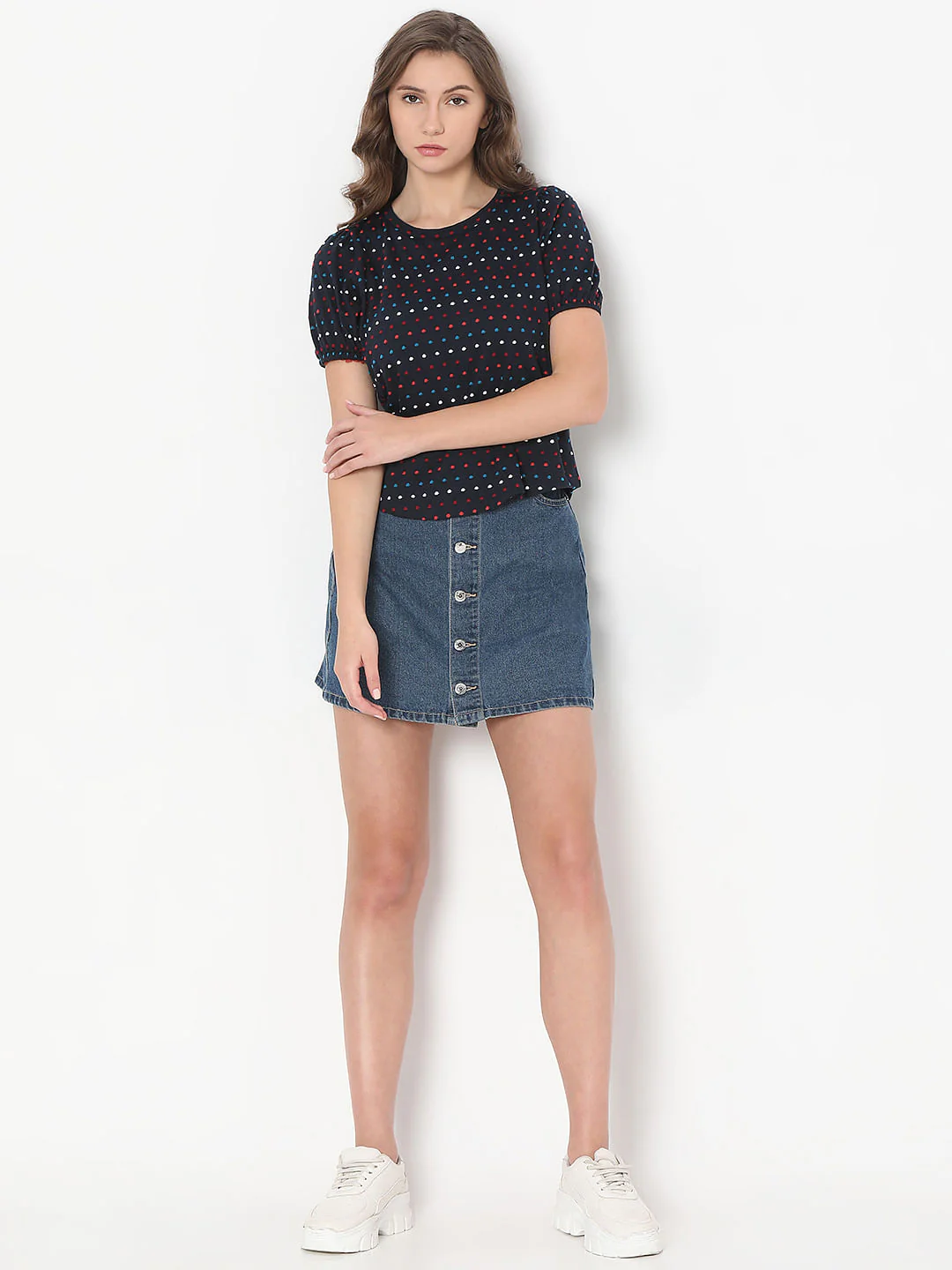 Navy Blue Textured T-Shirt - Image 5