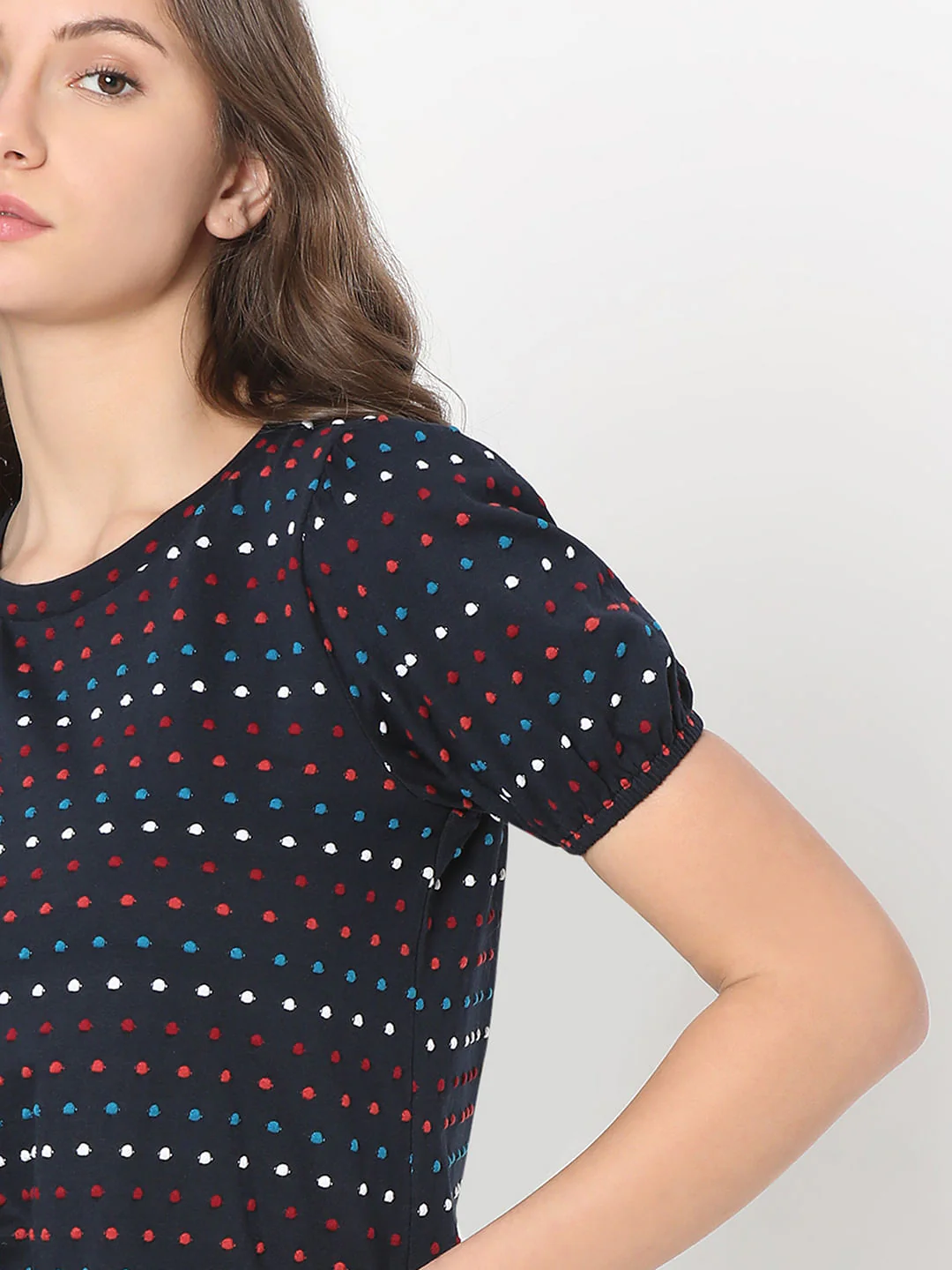 Navy Blue Textured T-Shirt - Image 6