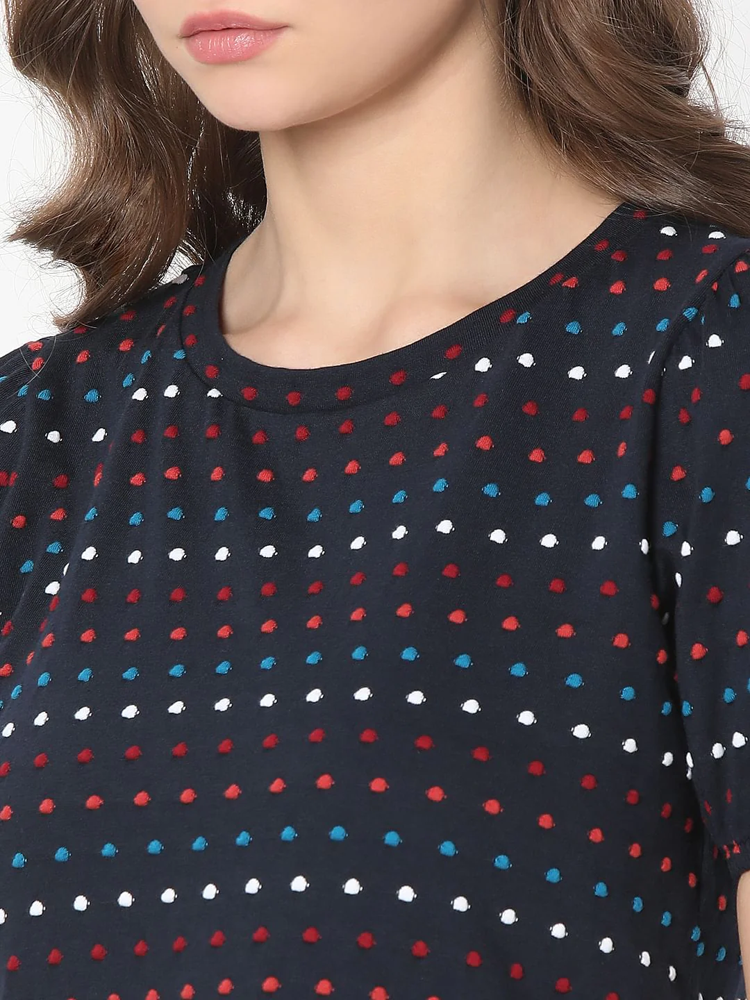 Navy Blue Textured T-Shirt - Image 8