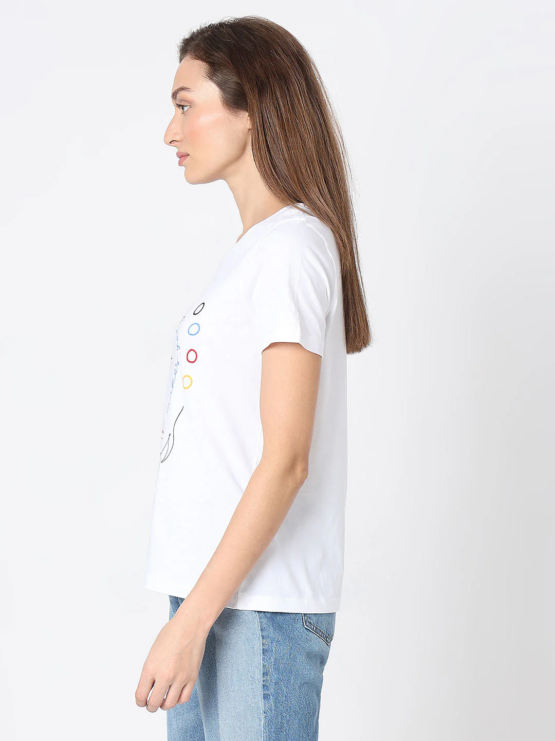 White Sketchface Cotton T-Shirt - Image 3