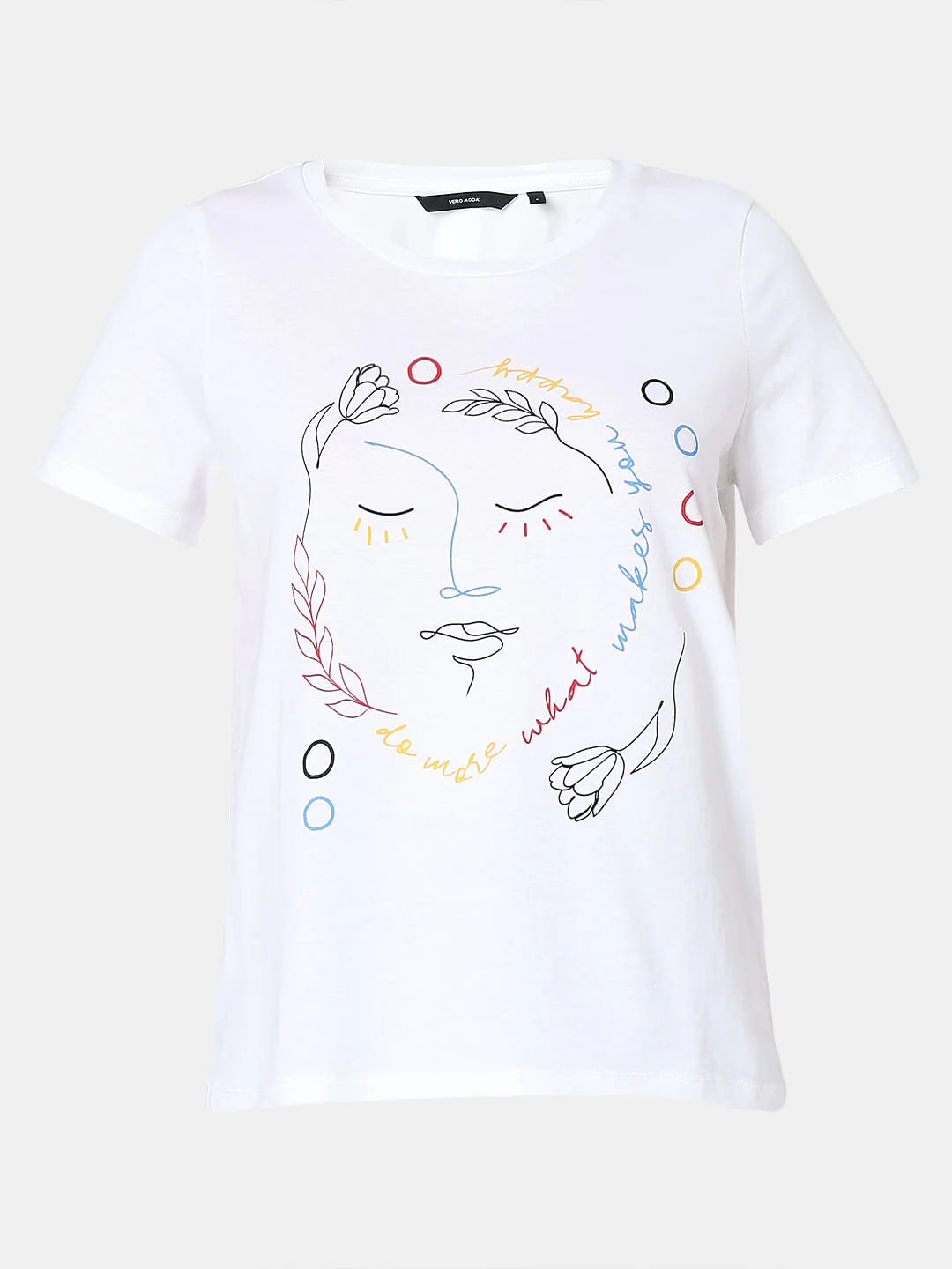 White Sketchface Cotton T-Shirt - Image 7