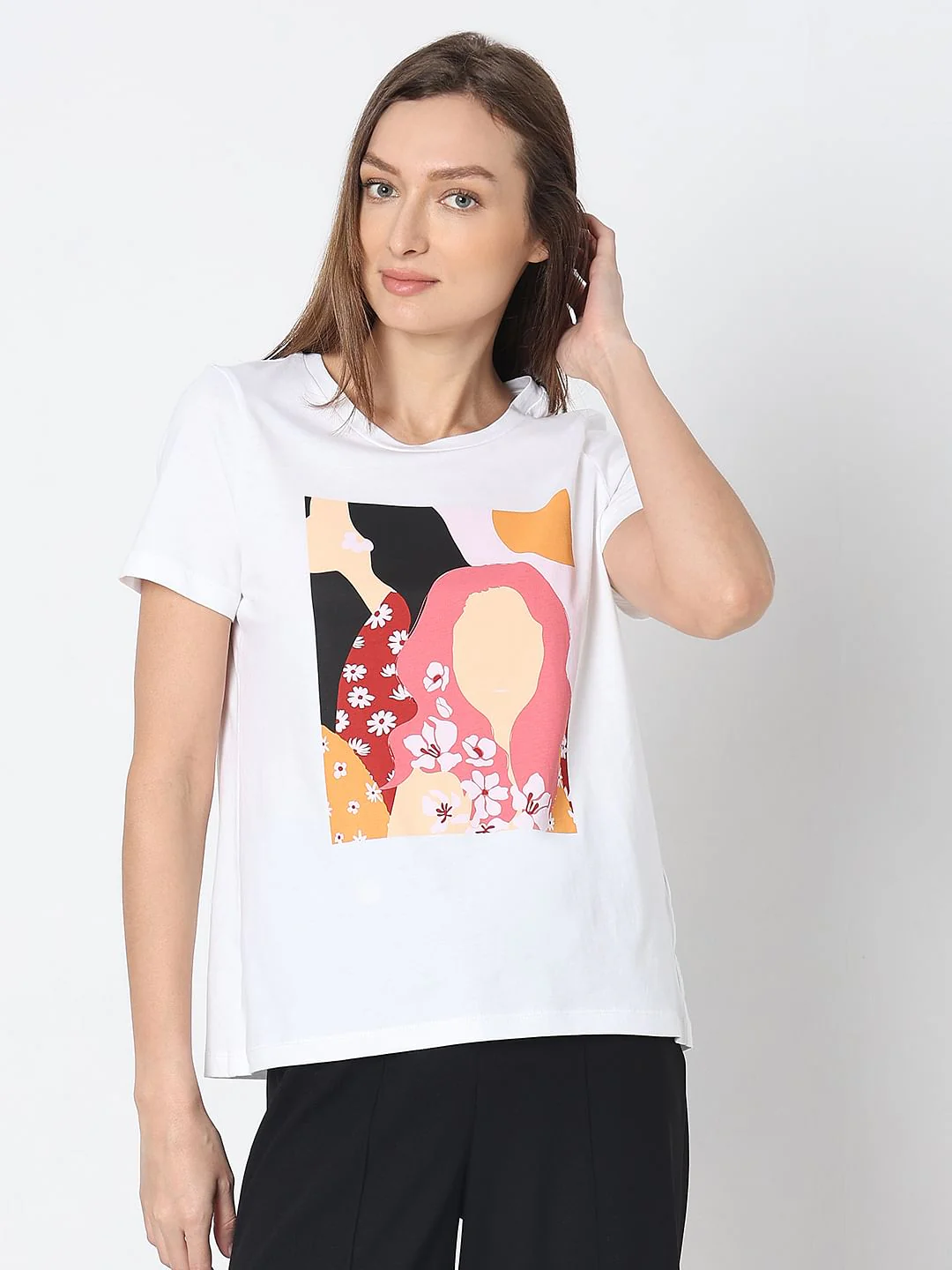 White Graphic Print T-Shirt - Image 2