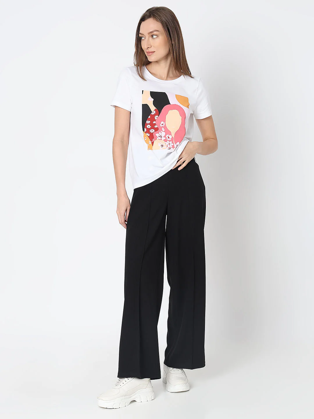 White Graphic Print T-Shirt - Image 5