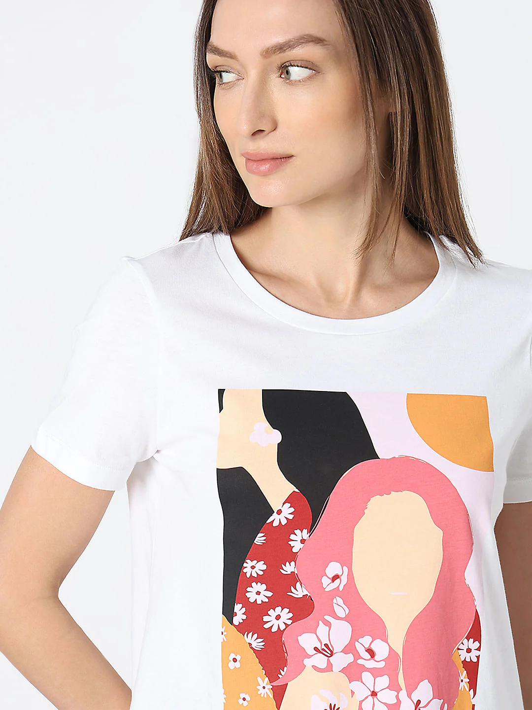 White Graphic Print T-Shirt - Image 6