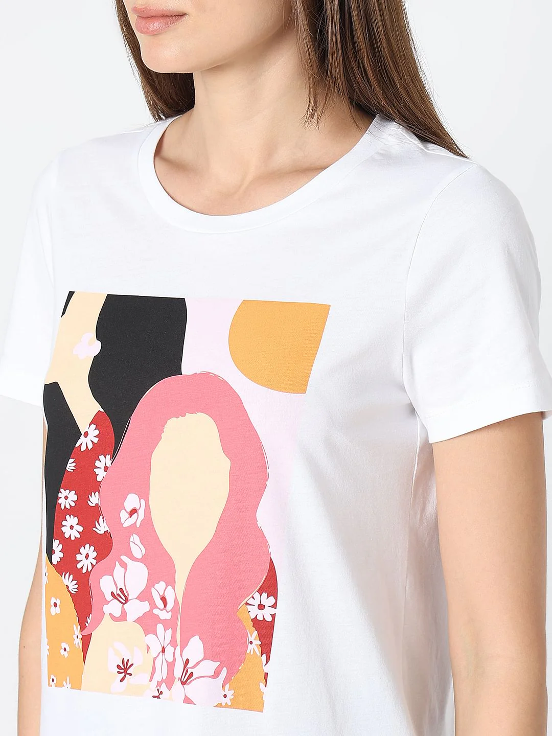 White Graphic Print T-Shirt - Image 8