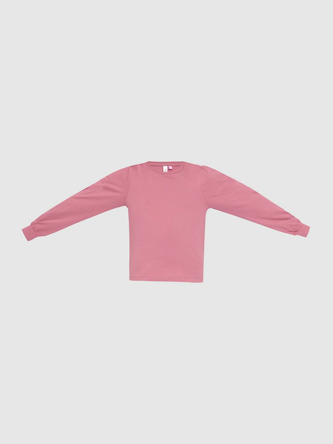 Girls Pink O-Neck Cotton Top - Image 6