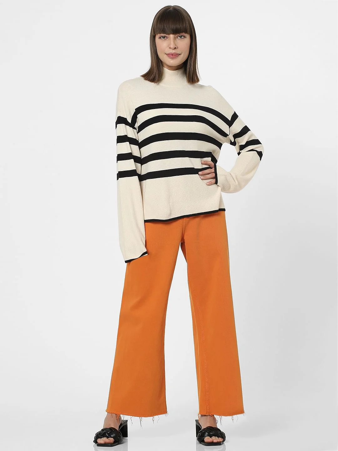 Off-White High Neck Striped Pullover - Image 5