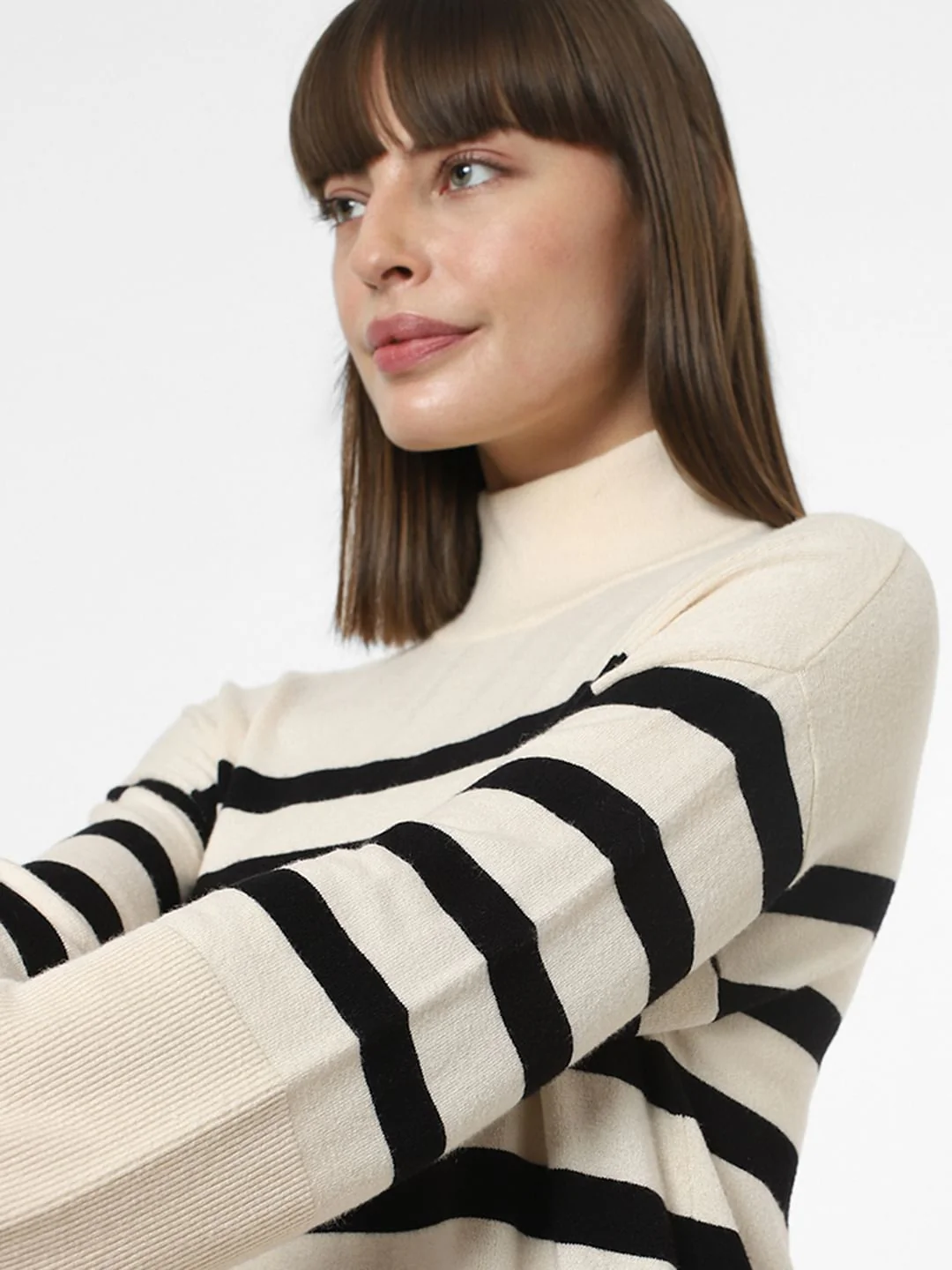 Off-White High Neck Striped Pullover - Image 6