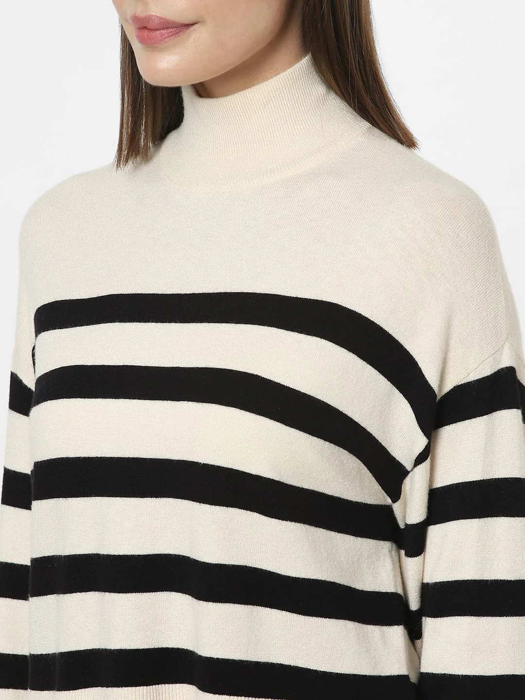 Off-White High Neck Striped Pullover - Image 8