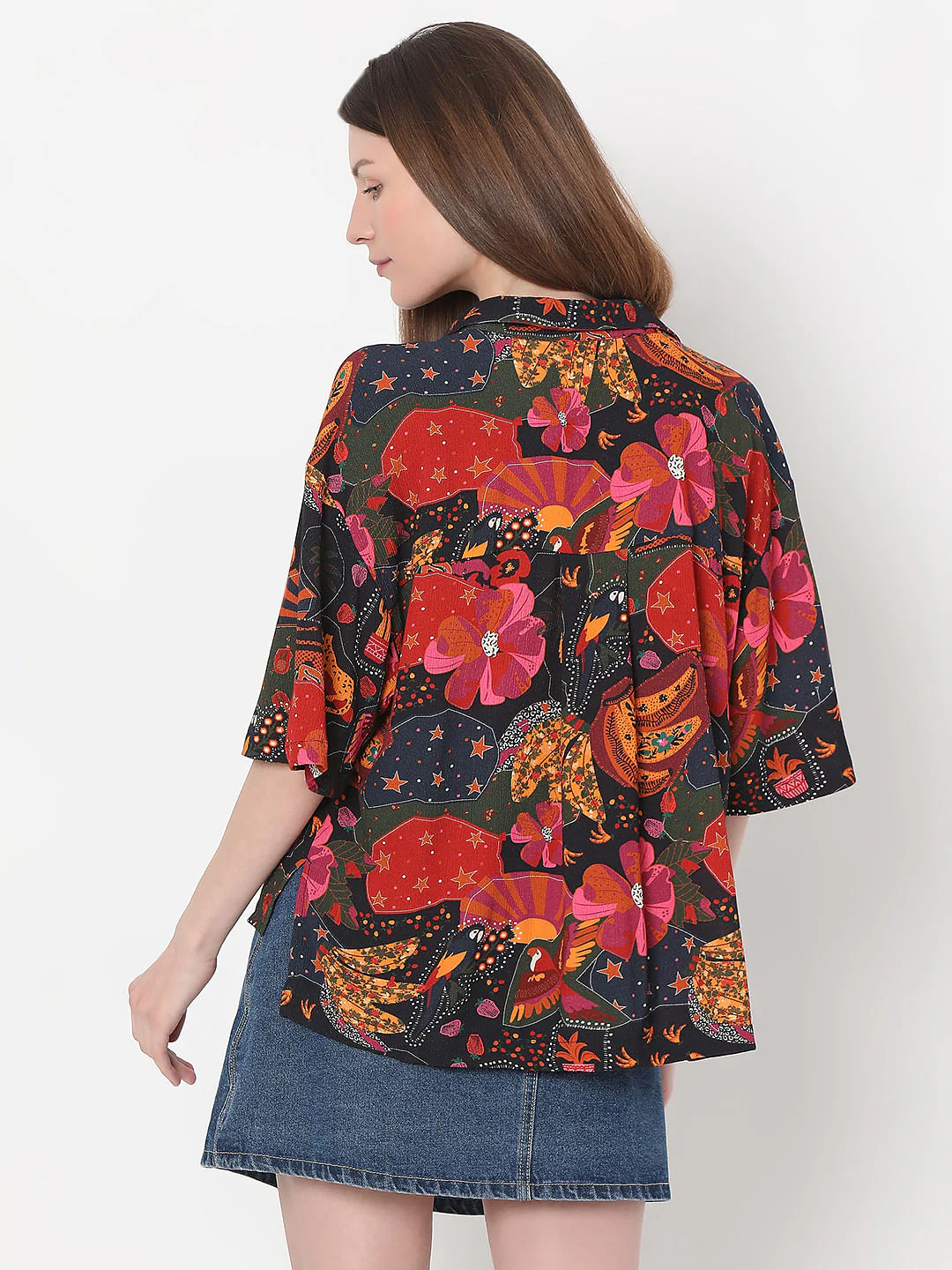 Black Floral Print Shirt - Image 4