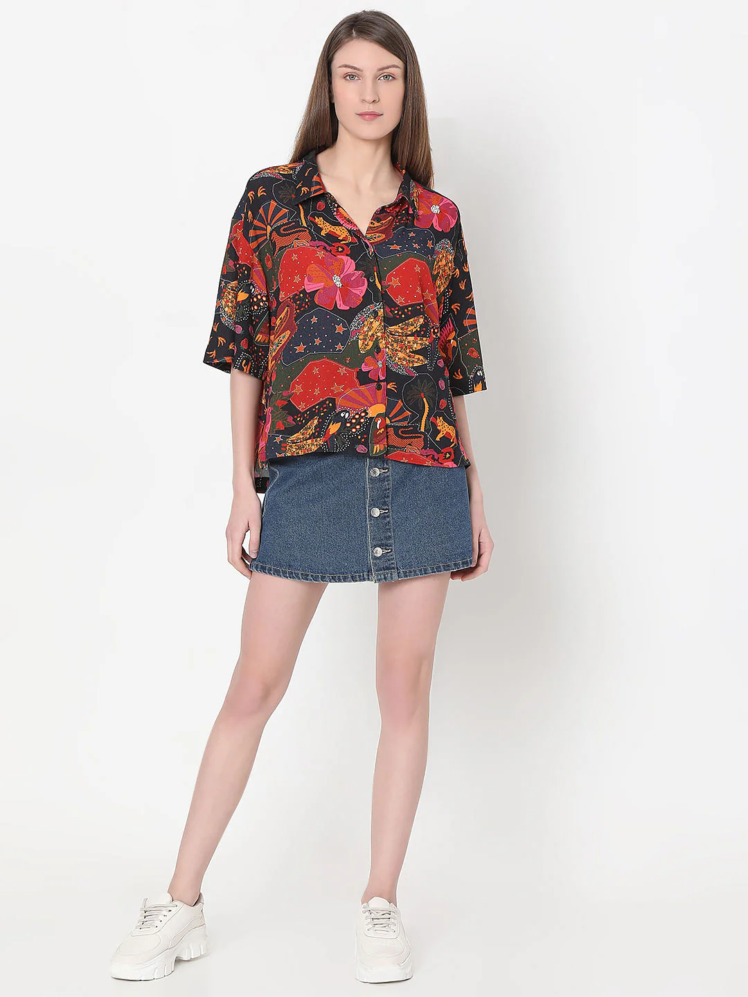 Black Floral Print Shirt - Image 5