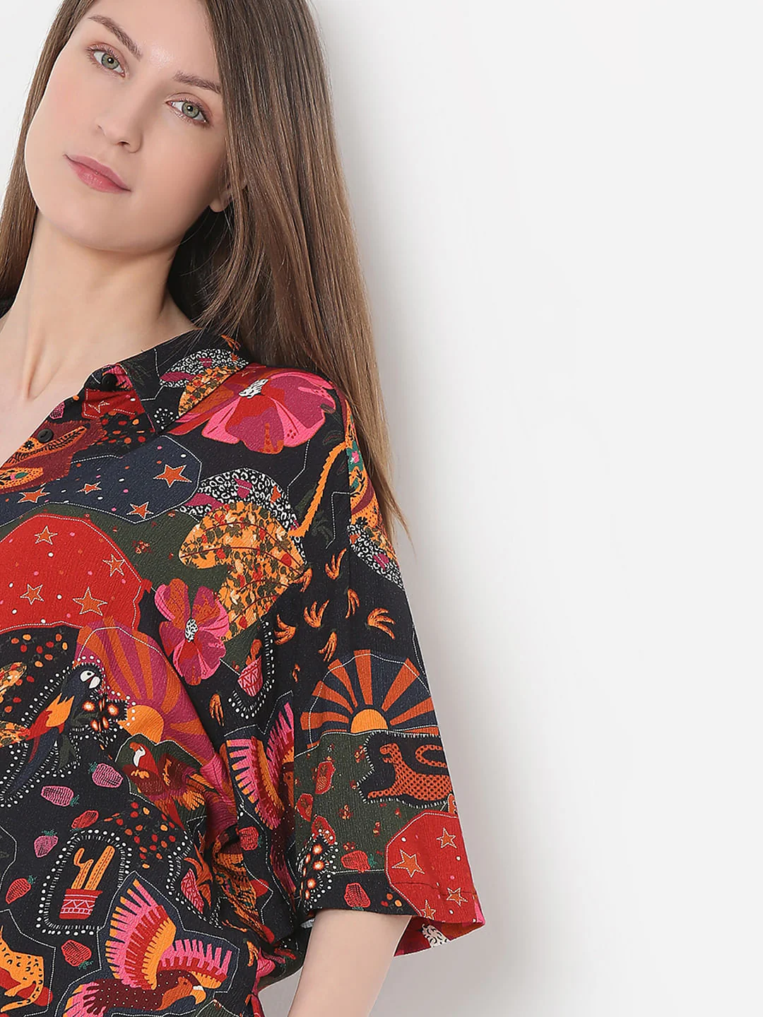 Black Floral Print Shirt - Image 6