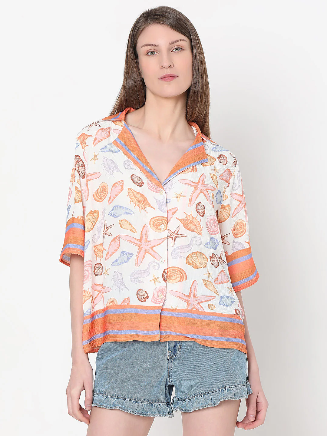 White Seashell Print Shirt - Image 2
