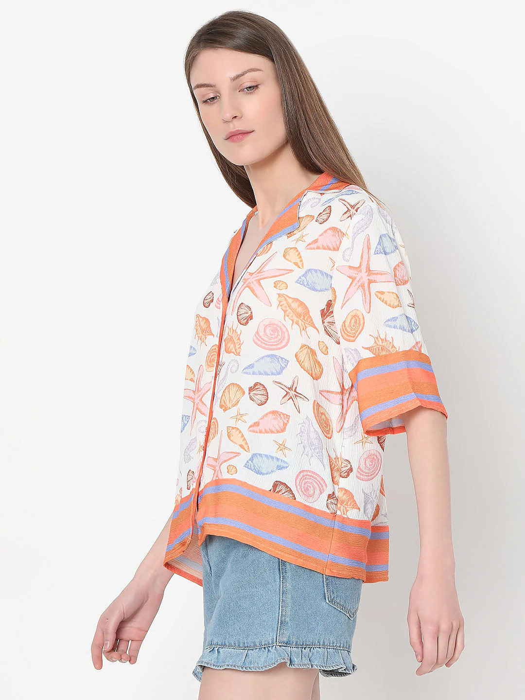 White Seashell Print Shirt - Image 3