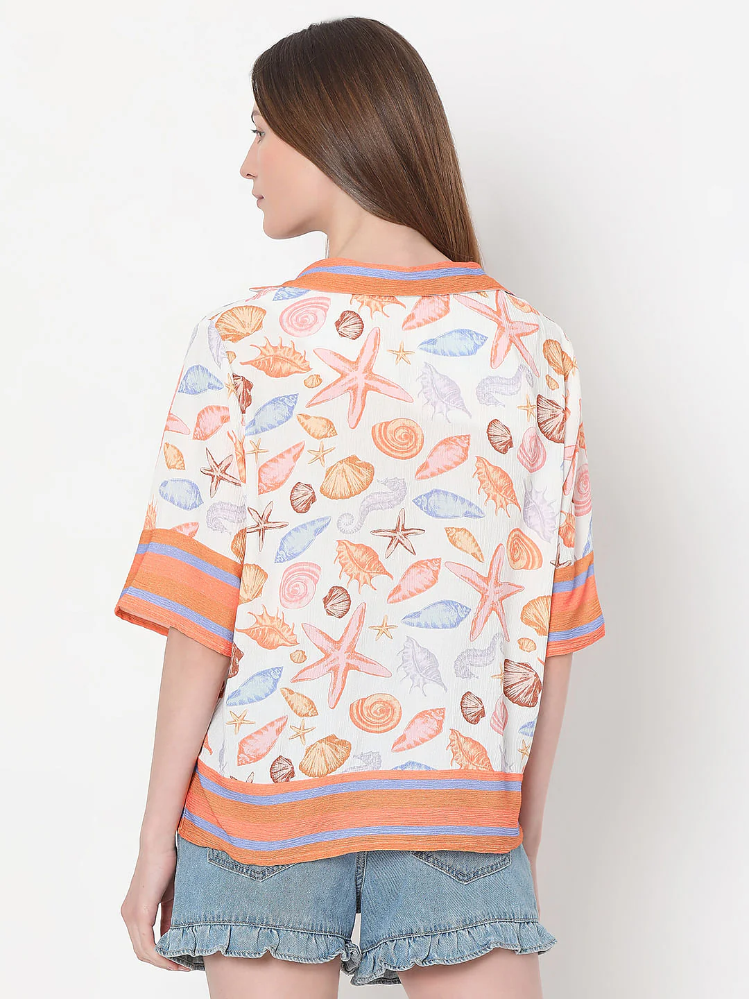 White Seashell Print Shirt - Image 4
