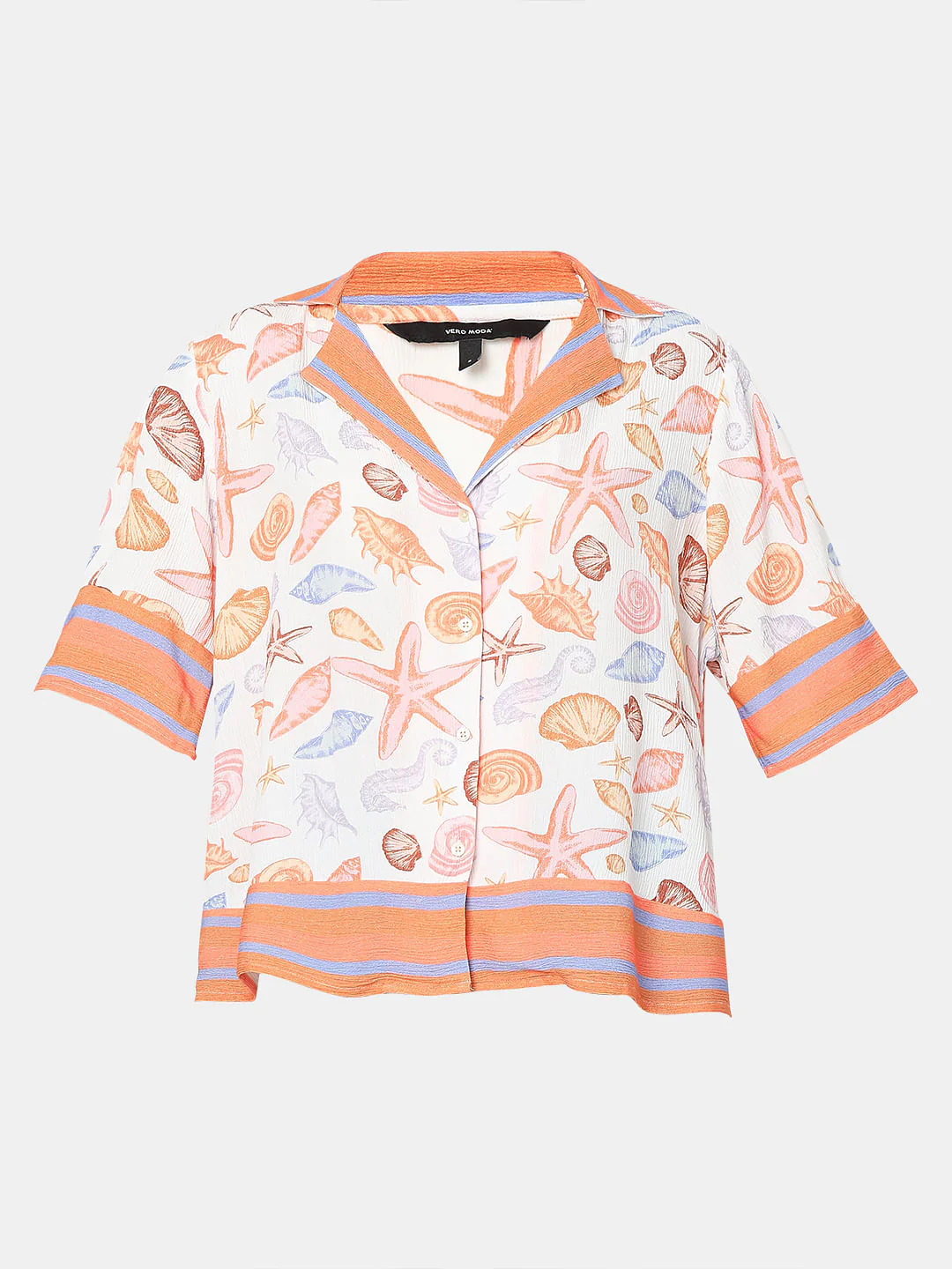 White Seashell Print Shirt - Image 7