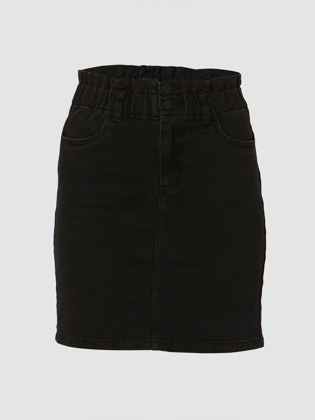 Black Mid Rise Denim Skirt - Image 7
