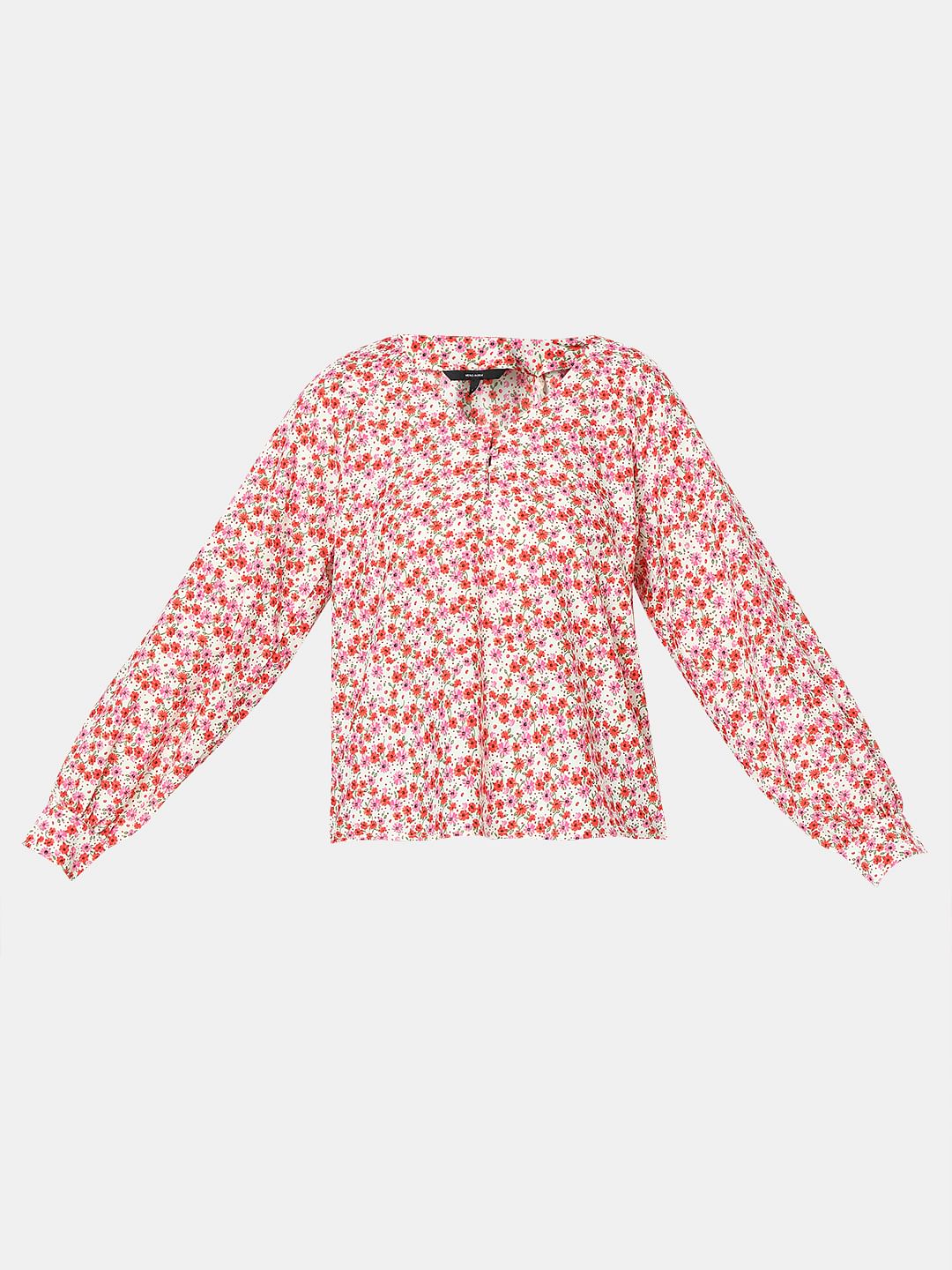 Red Floral Print Top - Image 7