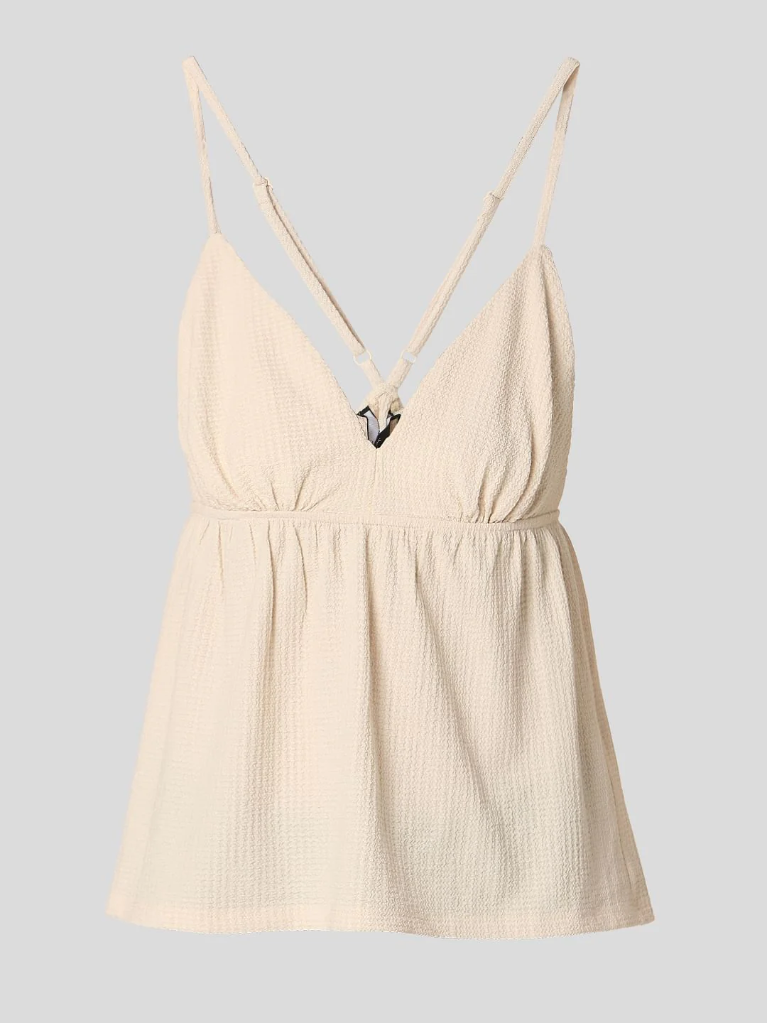 Beige Textured Strappy Top - Image 7