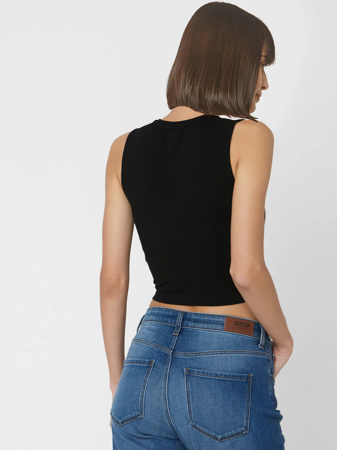Black Front Twist Crop Top - Image 4