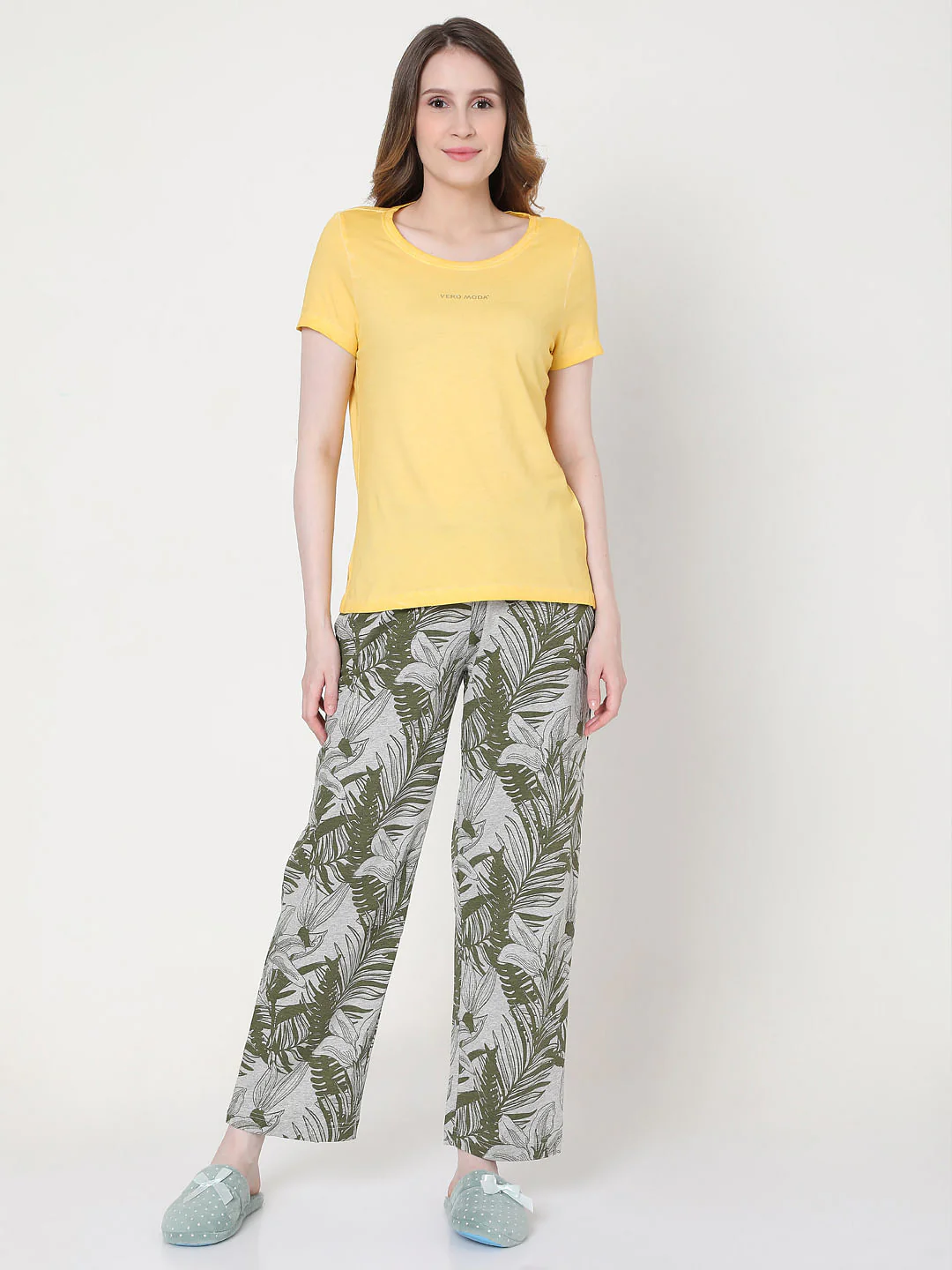 Yellow & Green T-Shirt & Pyjama Set - Image 2