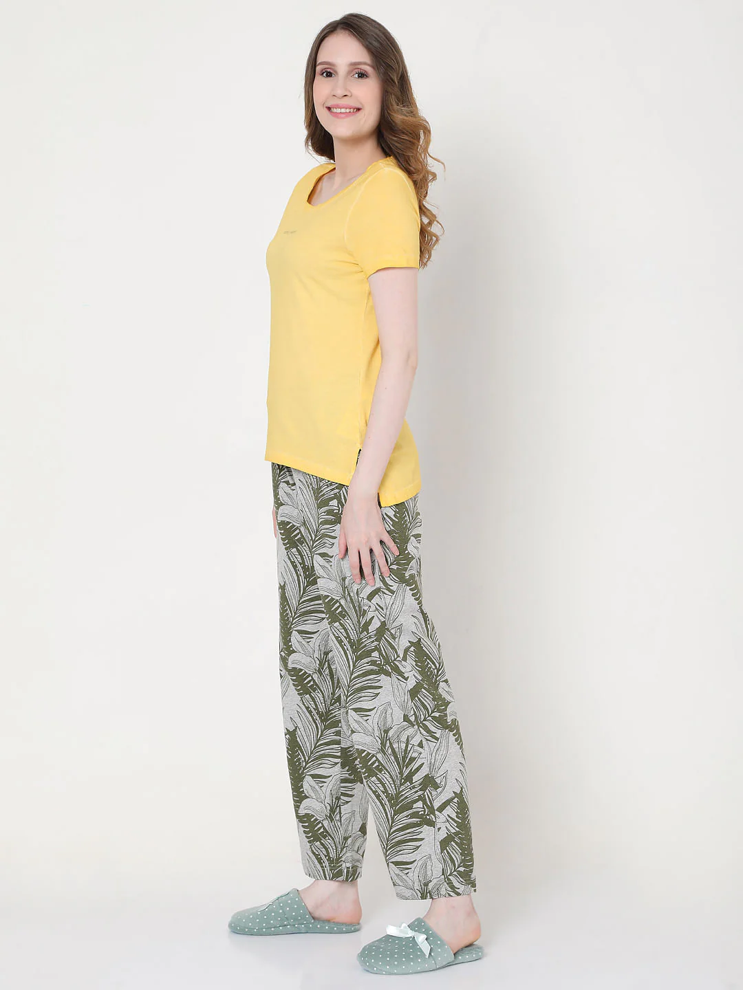 Yellow & Green T-Shirt & Pyjama Set - Image 3