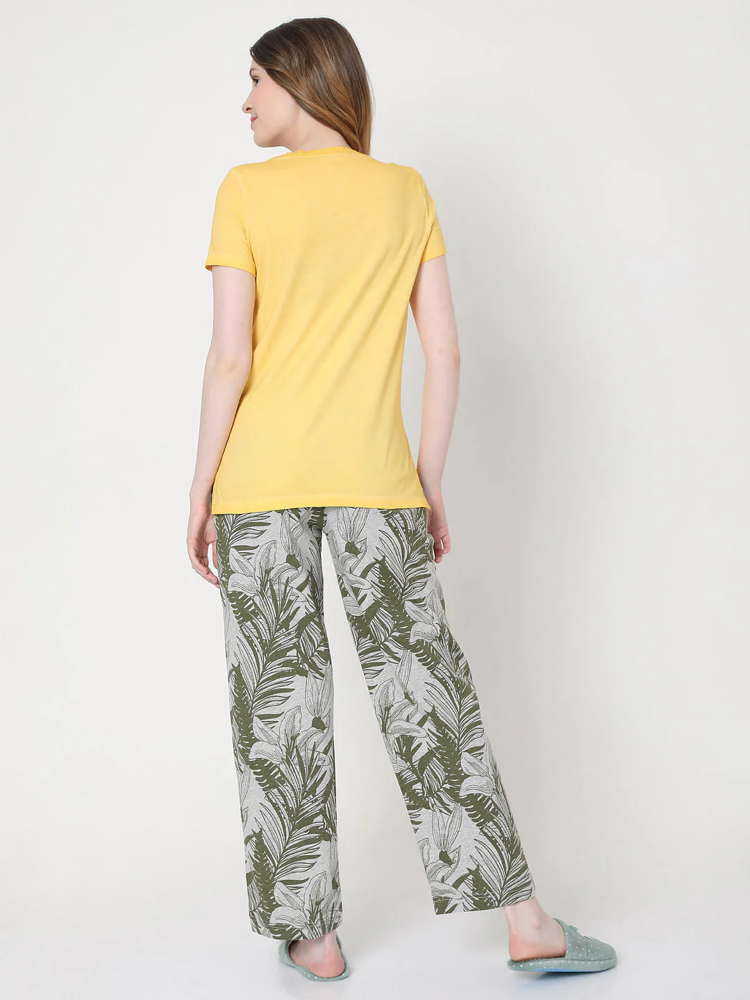 Yellow & Green T-Shirt & Pyjama Set - Image 5