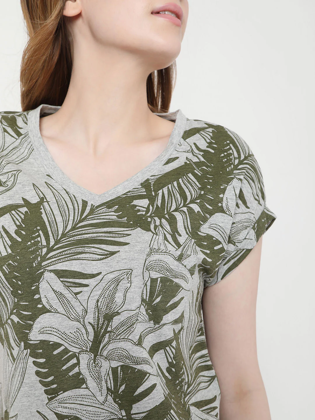 Grey Tropical Print Nighwear Dress - Image 6