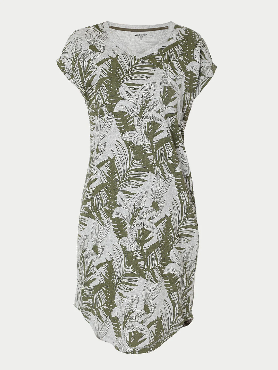 Grey Tropical Print Nighwear Dress - Image 7