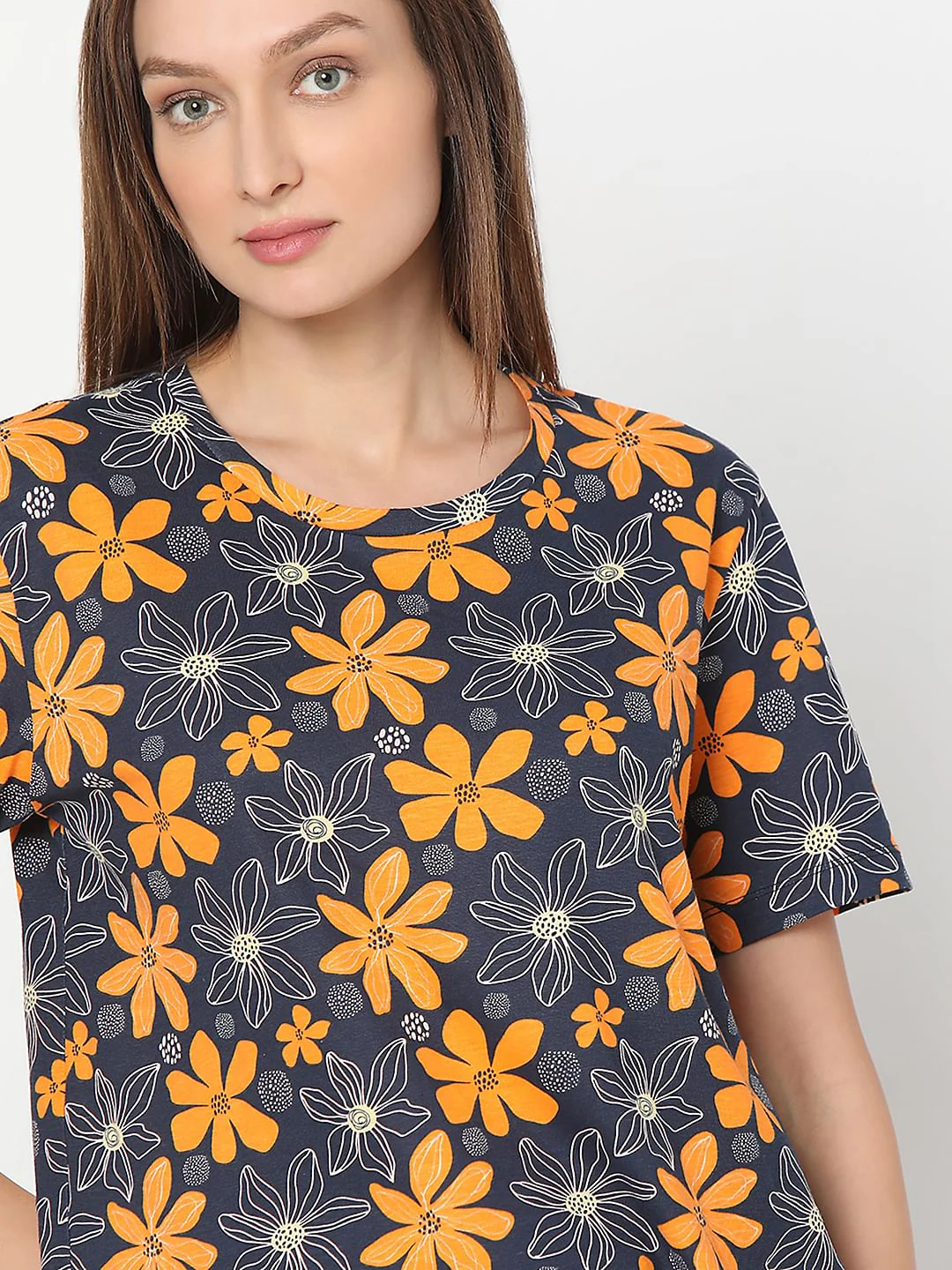 Dark Blue Floral T-Shirt - Image 6
