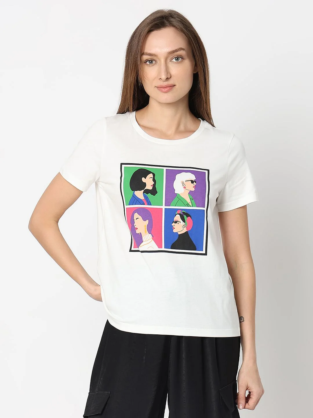 White Graphic Print T-Shirt - Image 2