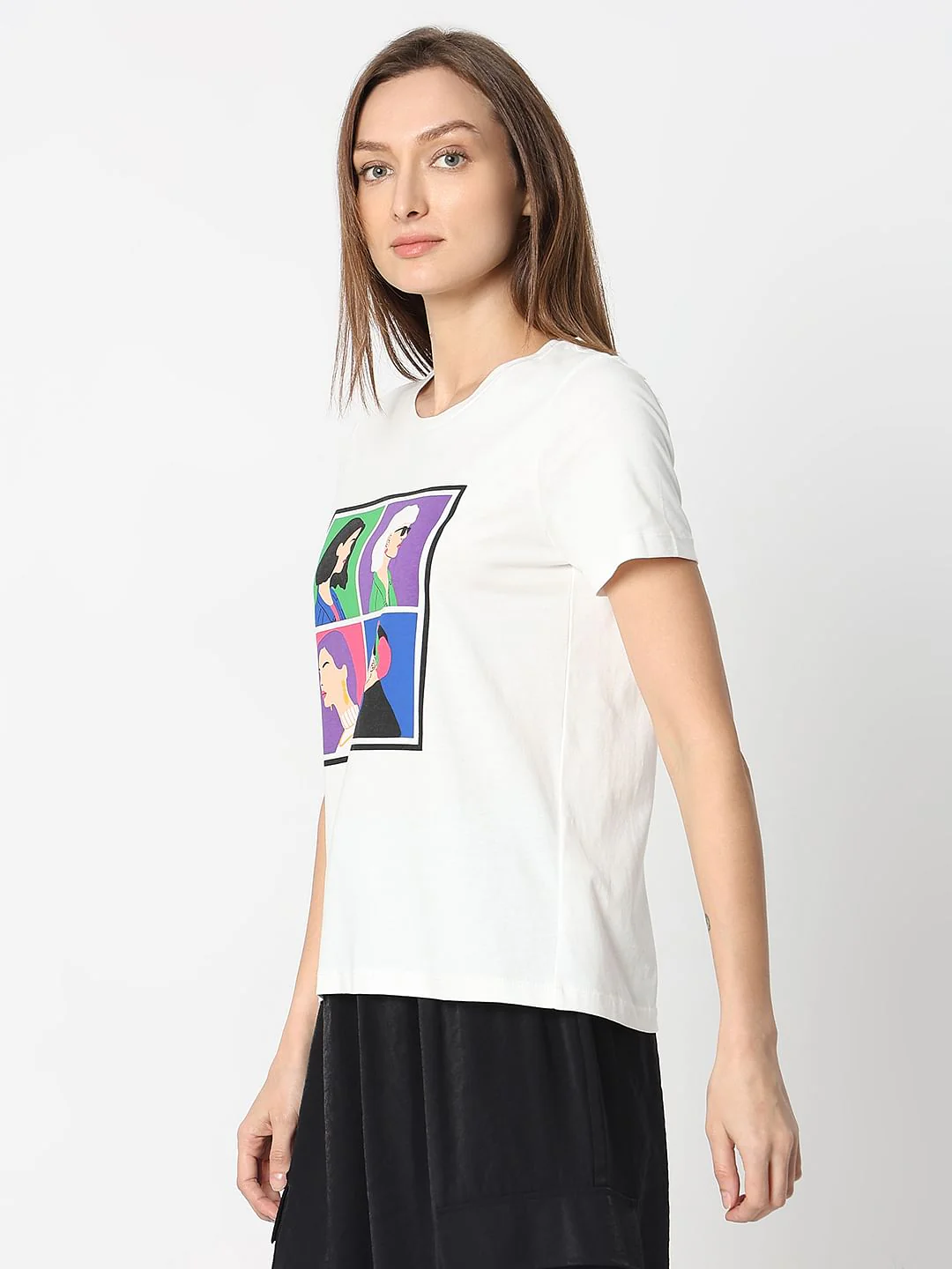 White Graphic Print T-Shirt - Image 3