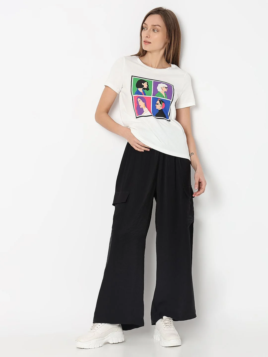 White Graphic Print T-Shirt - Image 5