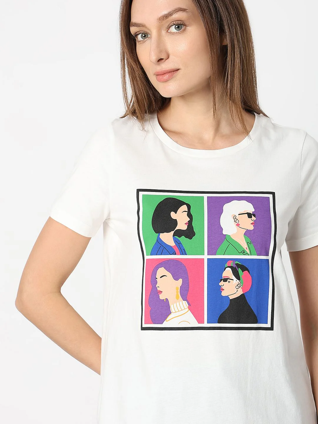 White Graphic Print T-Shirt - Image 6