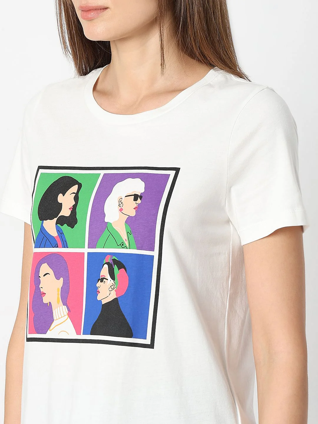 White Graphic Print T-Shirt - Image 8