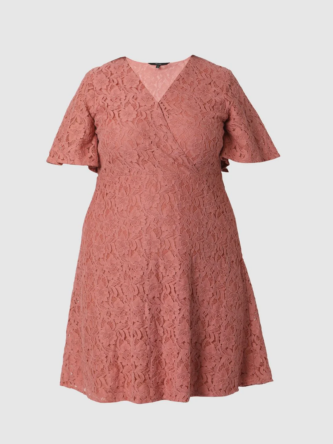 Curve Pink Lace Fit & Flare Dress - Image 6