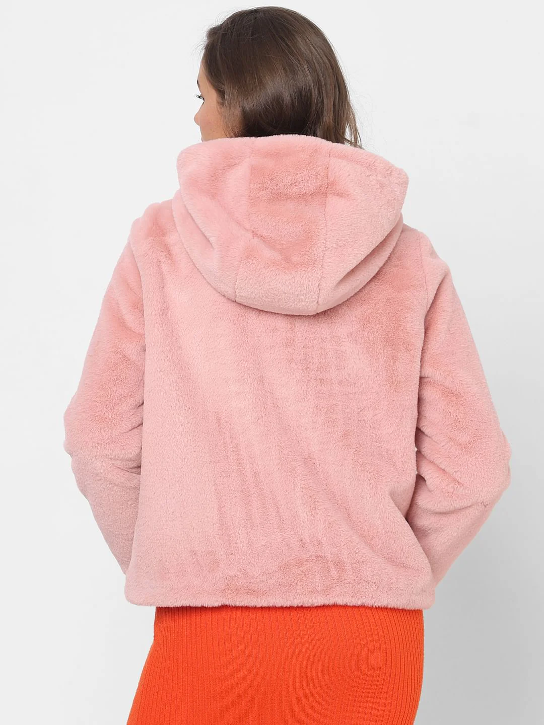 Light Pink Faux Fur Hoodie - Image 4