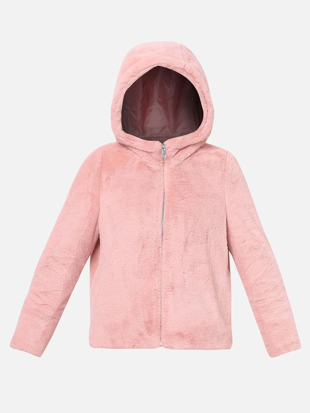 Light Pink Faux Fur Hoodie - Image 7