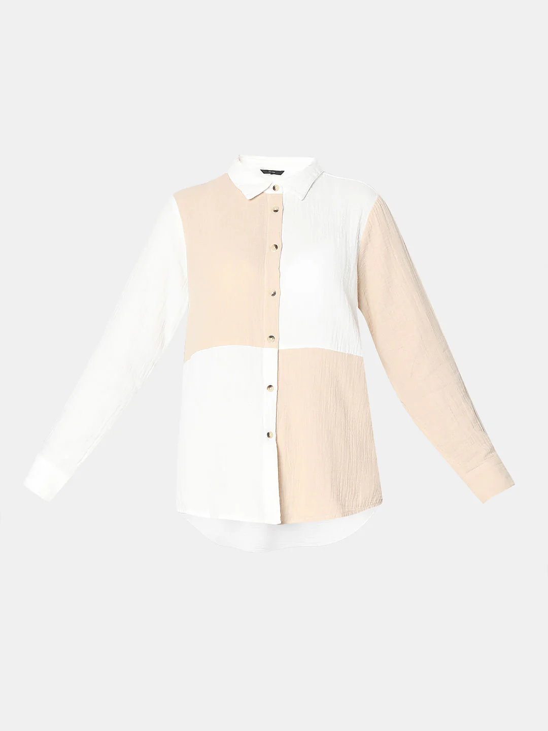White Colourblocked Co-Ord Set Shirt - Image 7