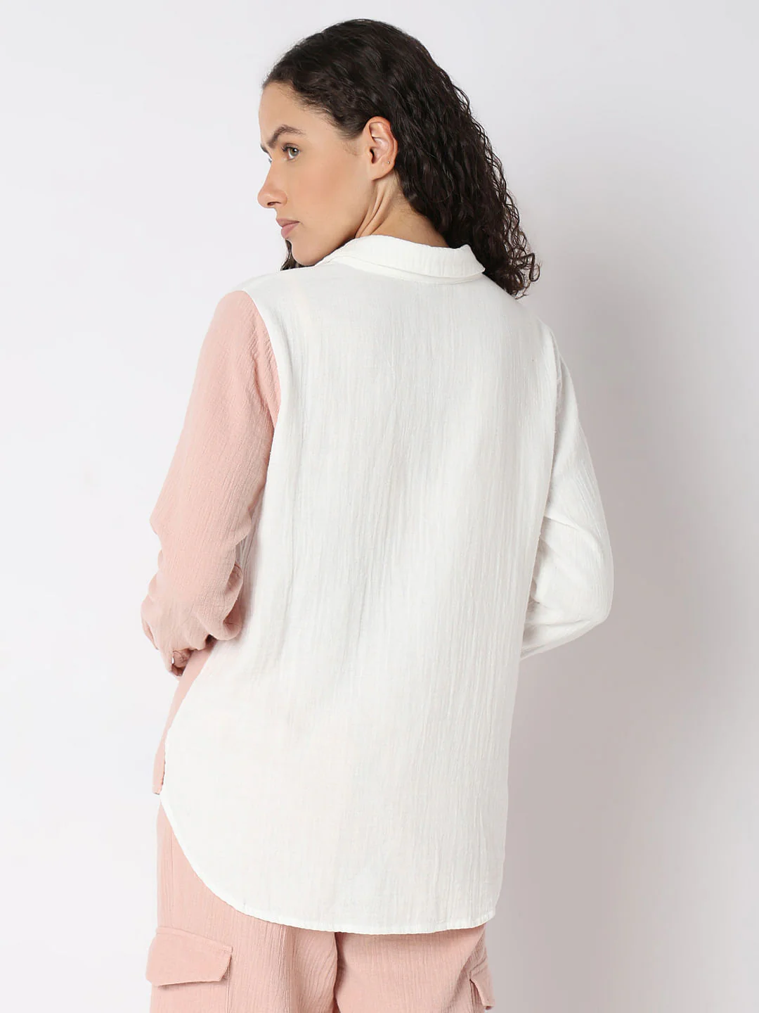 Pink Colourblocked Co-Ord Set Shirt - Image 4