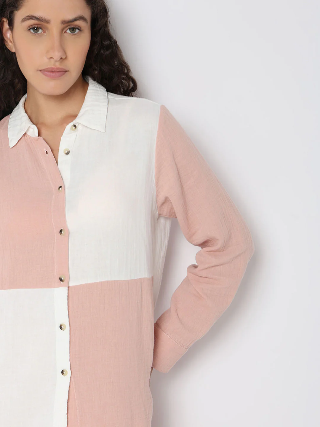 Pink Colourblocked Co-Ord Set Shirt - Image 6