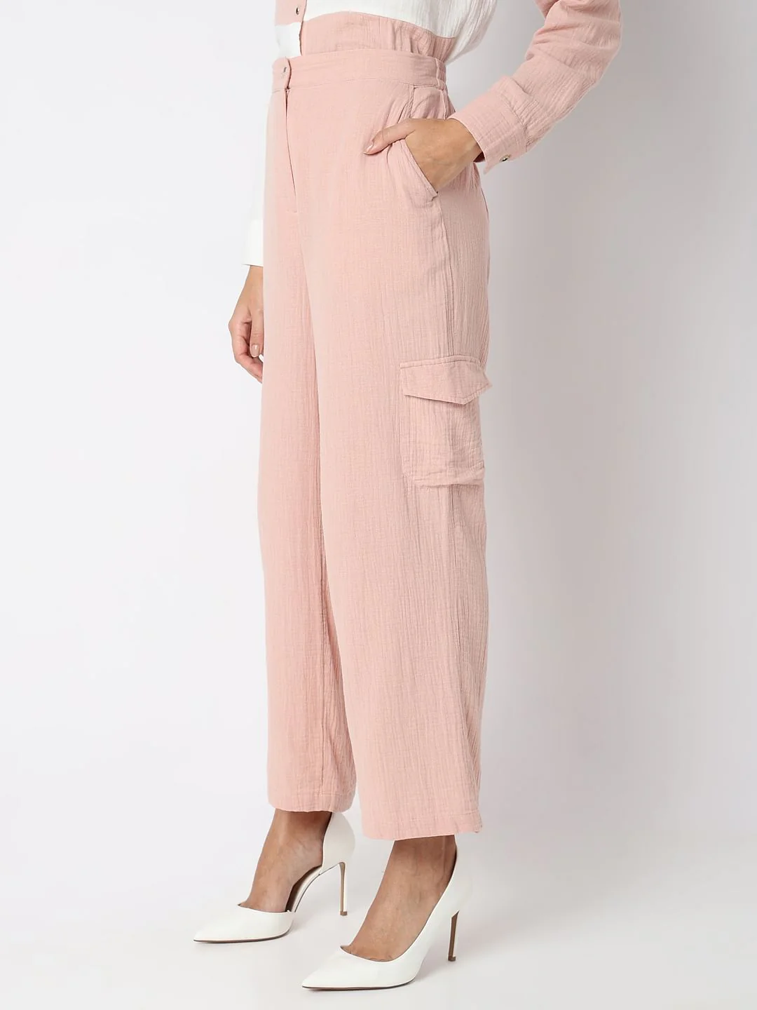 Pink High Rise Co-Ord Set Pants - Image 3