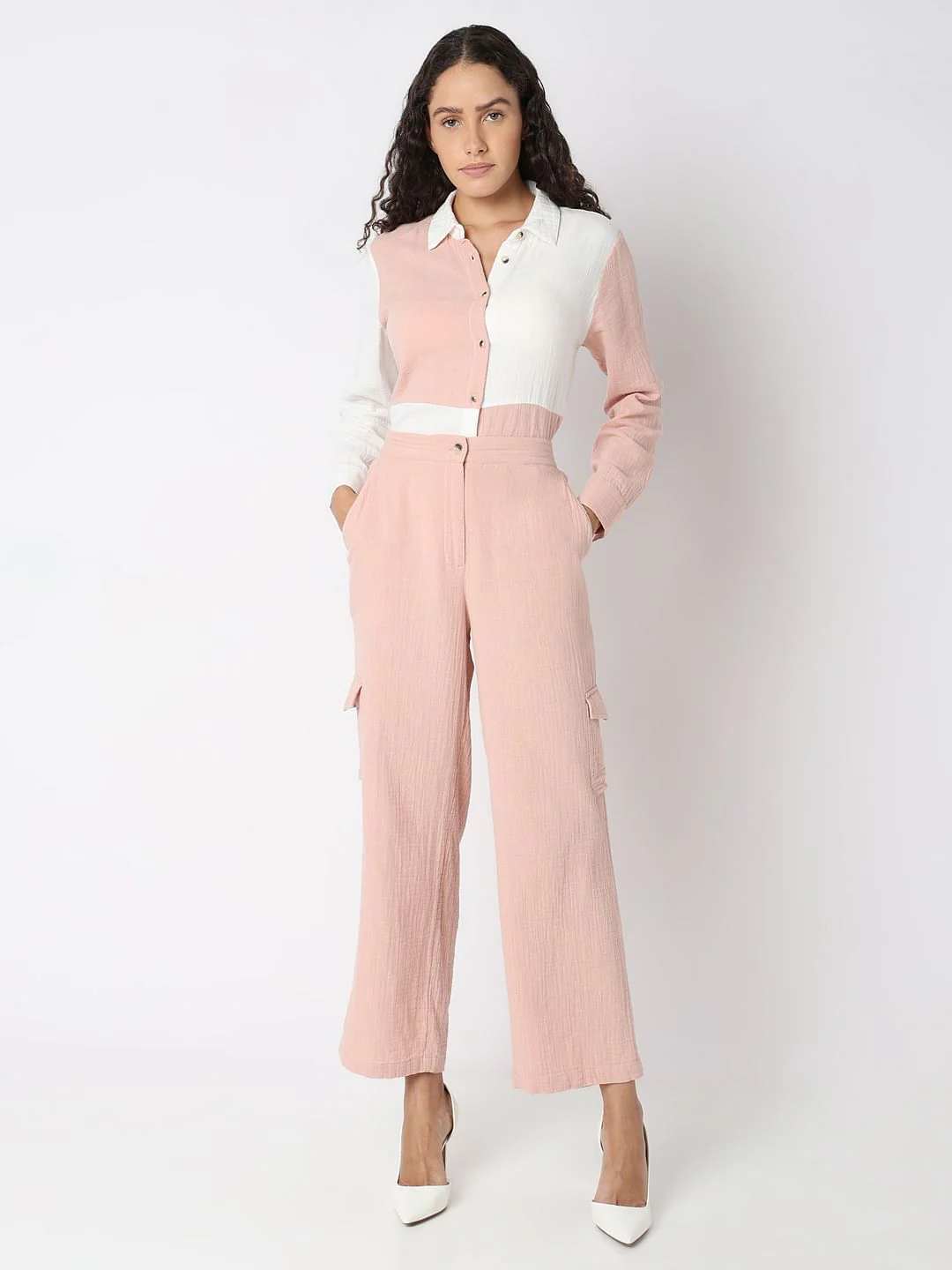 Pink High Rise Co-Ord Set Pants - Image 5