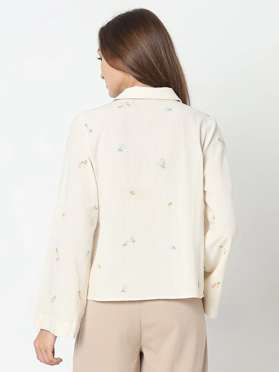 Off-White Embroidered Cotton Shirt - Image 4